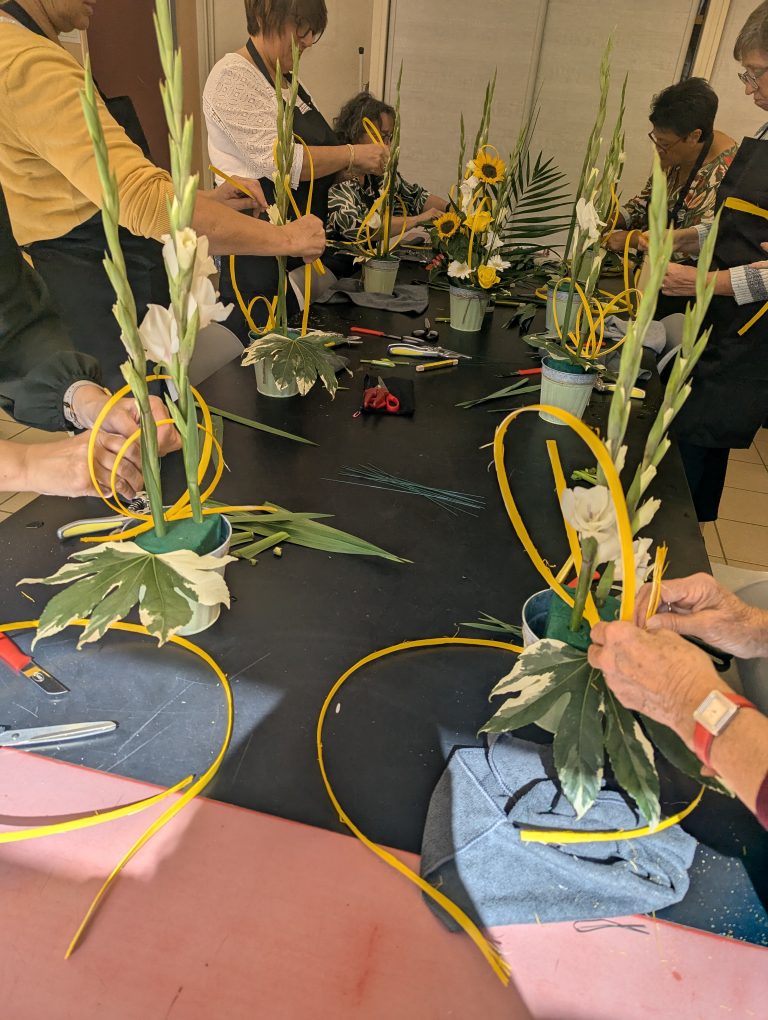Atelier floral en groupe Saint martin Du vivier