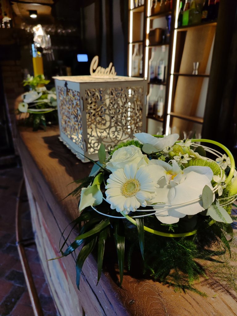 centre de table mariage blanc et vert rouen montville isneauville